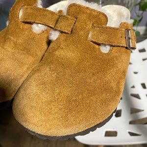 Birkenstock Boston Suede Leather Shearling